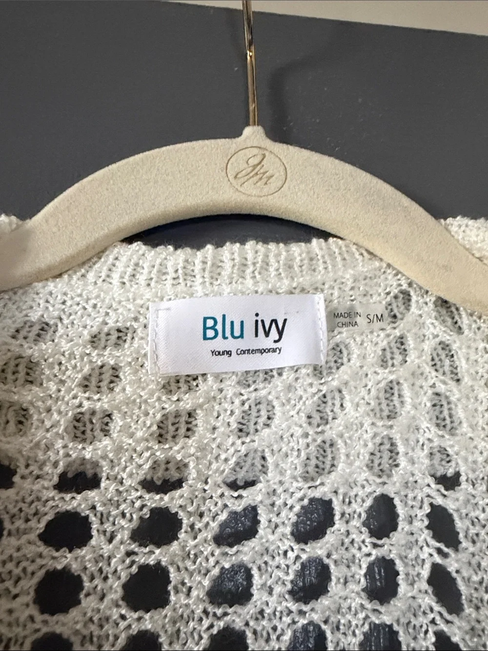 Bluivy Open-Knit Short-Sleeve Coverup - Cream